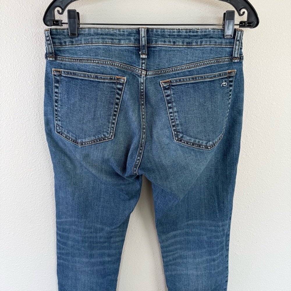 Rag & Bone Dre Low-Rise Boyfriend Jean Bellview Slim Fit Dark Indigo Denim Women - Picture 10 of 13